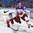 BUFFALO, NEW YORK - DECEMBER 26: The Czech Republic's Libor Hajek #3 gets tangled up with Russia's Nikolai Knyzhov #22 during preliminary round action at the 2018 IIHF World Junior Championship. (Photo by Matt Zambonin/HHOF-IIHF Images)

